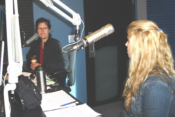 Vanessa raising awareness about the Learn for Life fundraising