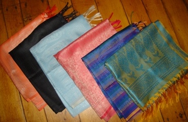 Pure Silk Patterned Scarves - $35